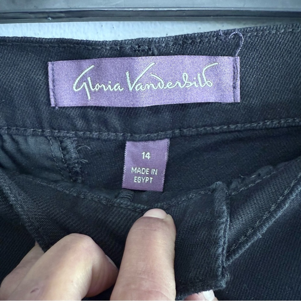 Gloria Vanderbilt Black Wide Leg Jean Trousers - Picture 5 of 8